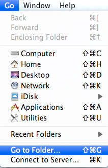 The Go to Folder menu command...