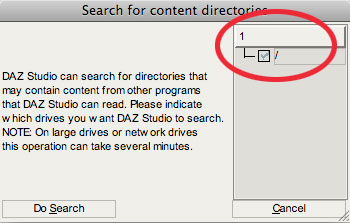 Search for content directories