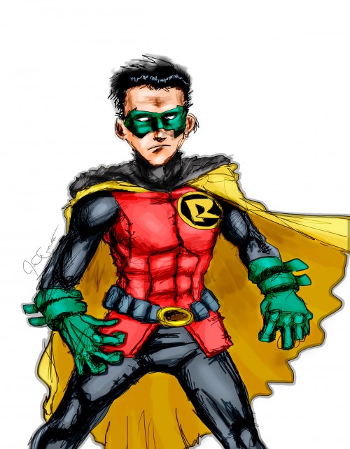 Wacom sketch of Robin (Damian Wayne)