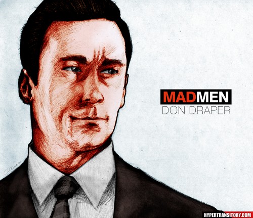 A drawing of Don Draper of Mad Men