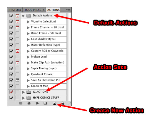 Photoshop Actions Palette