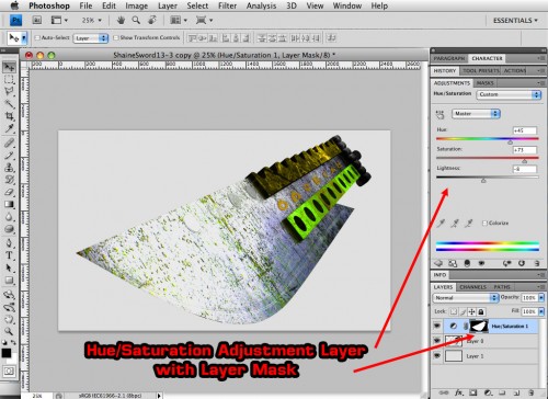 photoshop adjustment layer with layer mask