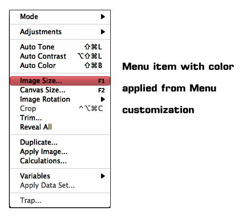menus customization in Photoshop