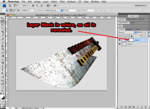 White reveal all layer mask in Photoshop