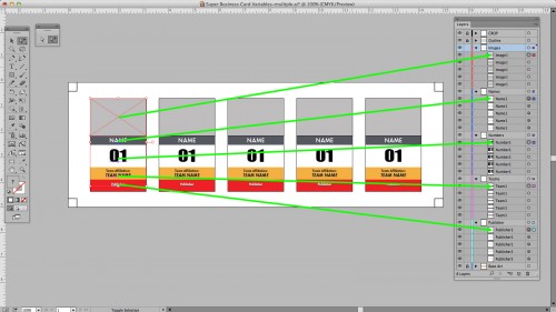 Now the leftmost objects are appearing at the top of the stacking order in Illustrator.