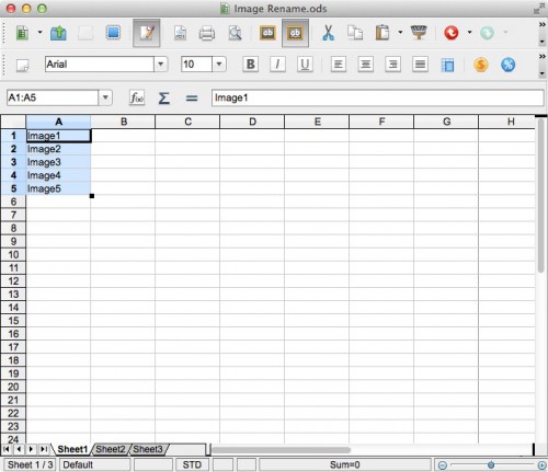 Creating a sequential-number list in a spreadsheet.